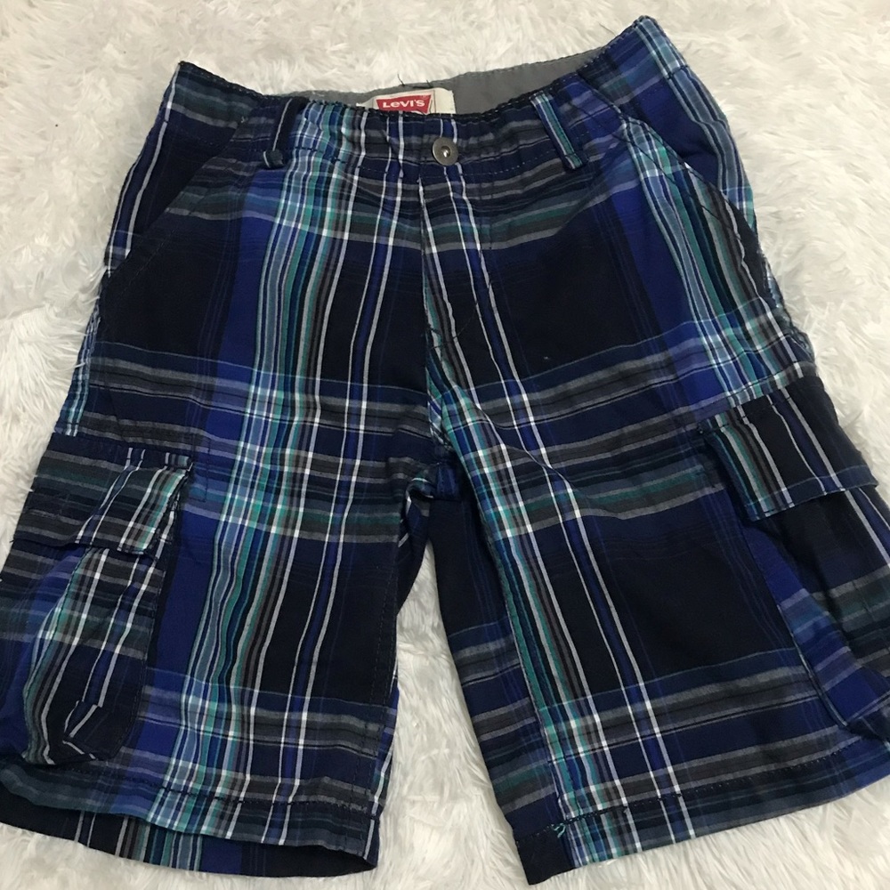 Boys plaid cargo shorts
